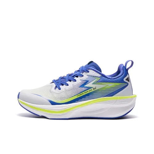 361°KIDS Fei Ge 1,0 Детские беговые кроссовки Низкий топ 361 градус Белый/VIBRANT Синий/Флуоресцентный Изумрудно-зеленый Унисекс