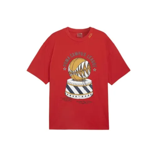 PUMA Red Men's T-Shirts PUMA Красные Мужские Футболки