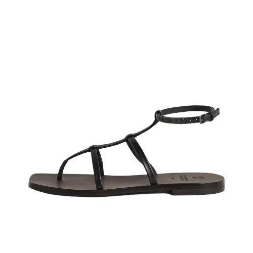 Brunello Cucinelli One Ремень Сандалии Черные Женские