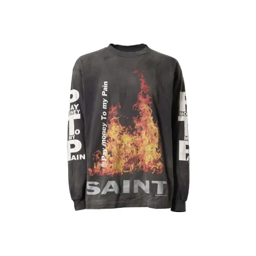SAINT Mxxxxx x Pay money to my Pain co-brand SS24 T Рубашка Мужская Серого цвета