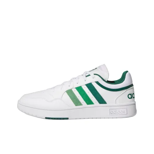 Adidas Hoops 3,0 Slip-Resistant Abrasion-Resistant Low-Top Skateboard Shoes Men's White Adidas Hoops 3,0 Противоскользящие устойчивые к истиранию низкие кеды для скейтбординга Мужские Белые