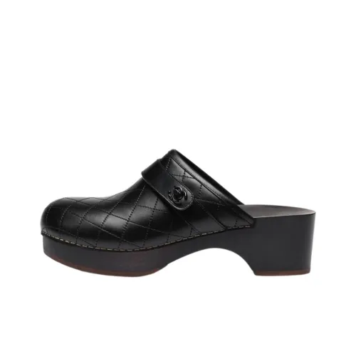 CHANEL Резиновая подошва Домашние тапочки Женские Черный