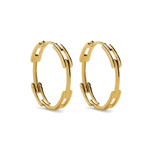 Monica Vinader Серьги из серебра с покрытием 18K золота женские золотые