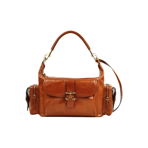 Chloe Коровья кожа Camera Сумка Сумка Большая Женская Земляной умбровый