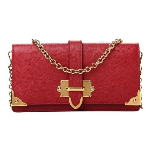 PRADA Cahier Кожа Сумка через плечо Мини Женская Красная