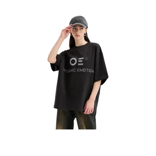 Organic Emotion Промытый черный Унисекс Футболка