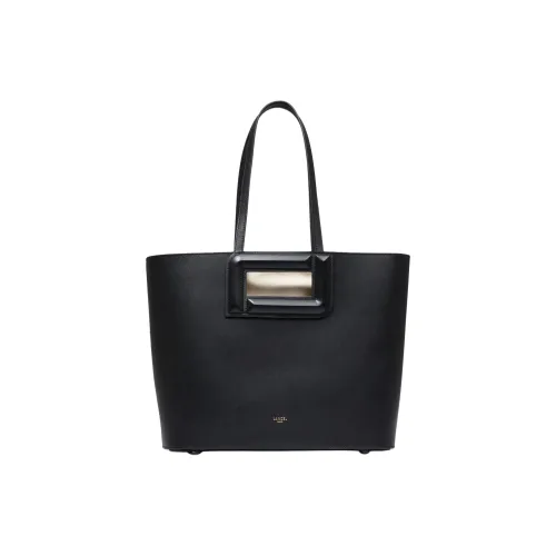 LANCEL ANGELE GRAIN LEATHER Тоут Сумка Сумка для покупок Сумка на плечо Женская Черная