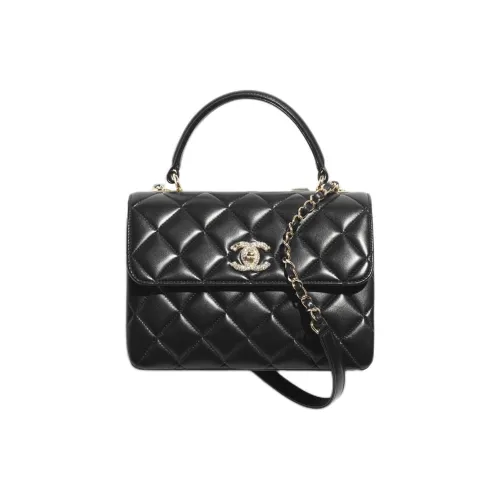CHANEL Lambskin One Shoulder Bag Women's Black CHANEL Lambskin Одно плечо Сумка Женская Черная