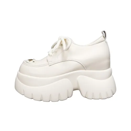 Forest Princess визуально увеличивает рост Низкий топ Толстая подошва Кроссовки Женские Экрю