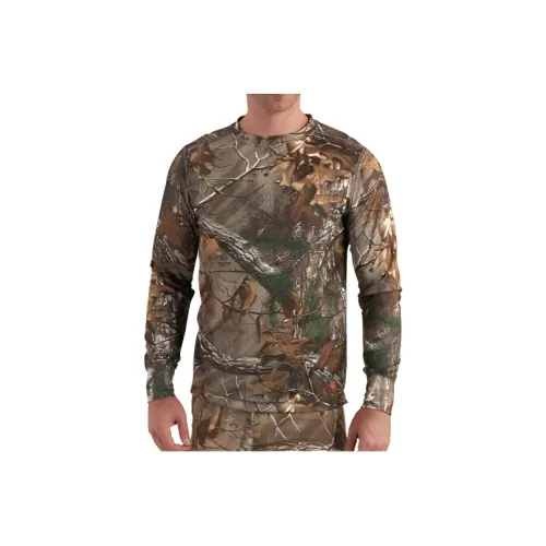 Carhartt 102222 Force Extremes® Cold Weather CAMO Crewneck T-Shirt Men's Olive Green