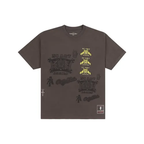 Travis Scott X Mitchell Ness T-Shirt Унисекс Коричневый