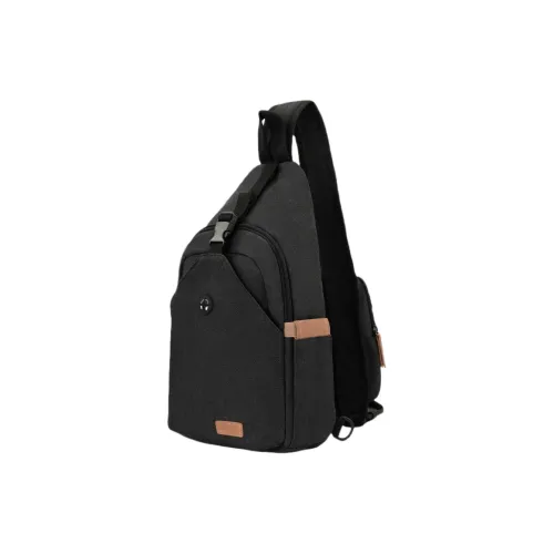 OSOCE Canvas Sling Bag Standard Unisex Black Brown OSOCE Холст Слинг Сумка Стандартная Унисекс Черный Коричневый
