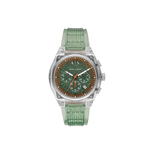 ARMANI EXCHANGEAE RAFAEL Collection Мужские часы Кварцевый механизм Полиуретановый ремешок 44 мм Зеленый циферблат