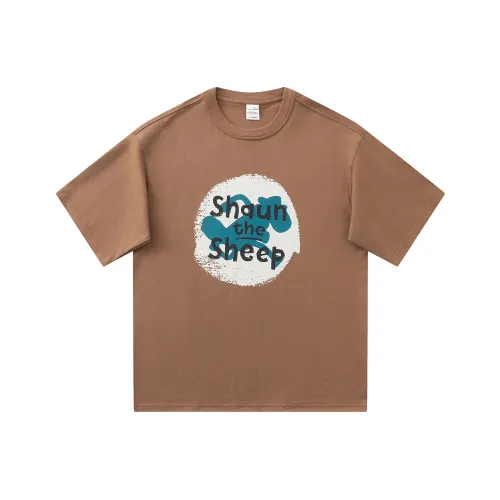 SHAUN THE SHEEP Лето 100% хлопок Короткий рукав Т-рубашка Унисекс Белый