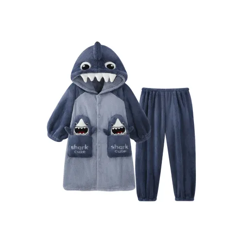 QIAOYUN Синий Мужской Банные халаты