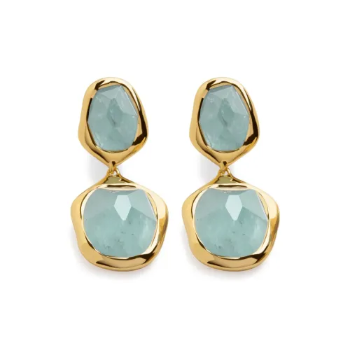 Monica Vinader Экологичные Переработанные Серьги из Серебряя с Покрытием из 18К Золото Женские Золото