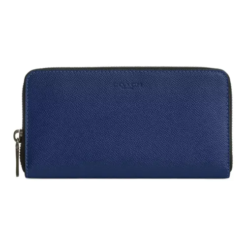 COACH Аккордеонный кошелек из кожи маленький мужской темно-синий