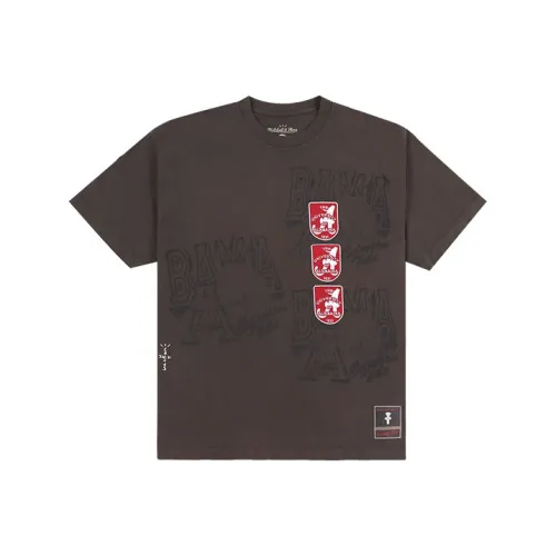 Travis Scott X Mitchell Ness T-Shirt Унисекс Коричневый