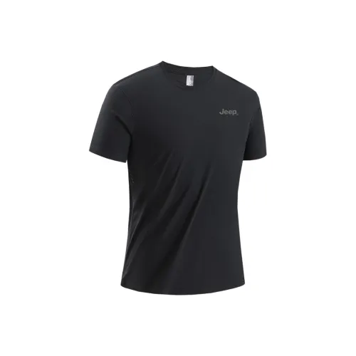 JEEP Лето Sports Running Свободный крой Круглый вырез Дышащий Спущенное плечо Короткий рукав Футболка Унисекс