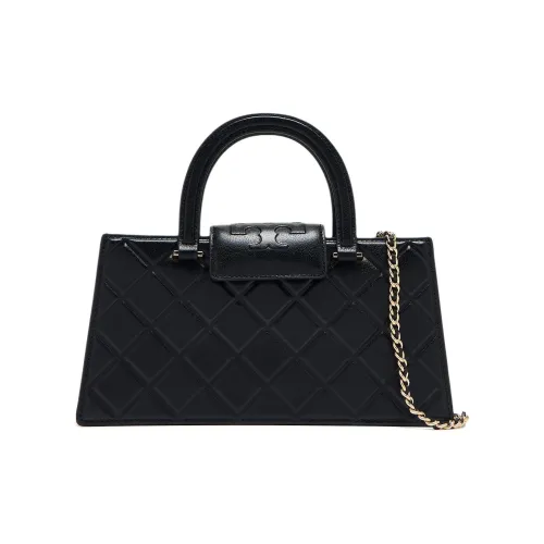 TORY BURCH Fleming Litchi Grain Кожа Сумка-тоут Сумка для покупок Сумка через плечо Сумка Маленькая Женская Черная