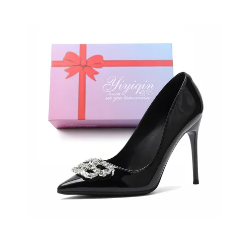 Take the Qin Низкий каблук Высокий каблук Женский Черный Набор в подарочной коробке