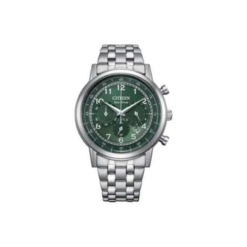 CITIZEN Eco Drive Series Светильник Кварцевый механизм Нержавеющая сталь Ремешок Часы 42 мм Унисекс Зеленый циферблат