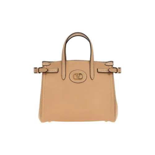 Valentino Телячья кожа Тоут Сумка Сумка для покупок Сумка Маленькая Женская Светлый Умбра