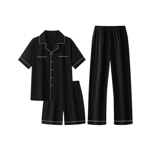 QIAOYUN Черный мужской комплект пижам