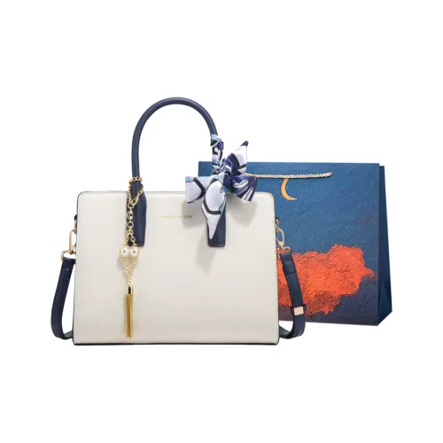 Elsvet Искусственная кожа Сумка Стандартная Женская Белая и Синяя