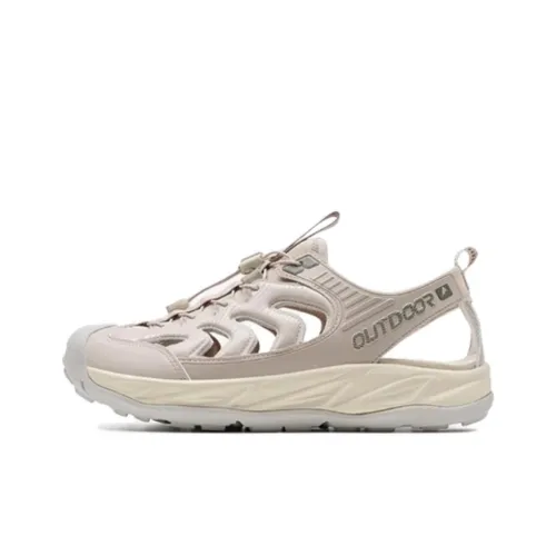 XTEP Slip-resistant Abrasion-resistant Hiking Shoes Unisex Pink Brown Brown