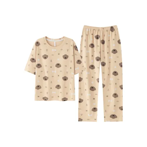 Shivs Pajama Комплект Женский Имбирно-Желтый