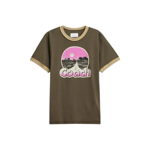 COACH Коричневый Мужской T-рубашки