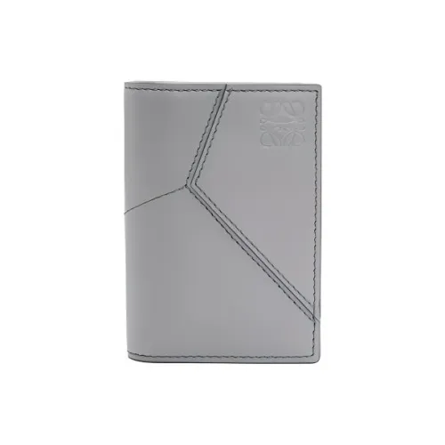 LOEWE Пазл Коровья кожа Держатель для карт кошелек Мужской Асфальтовый серый