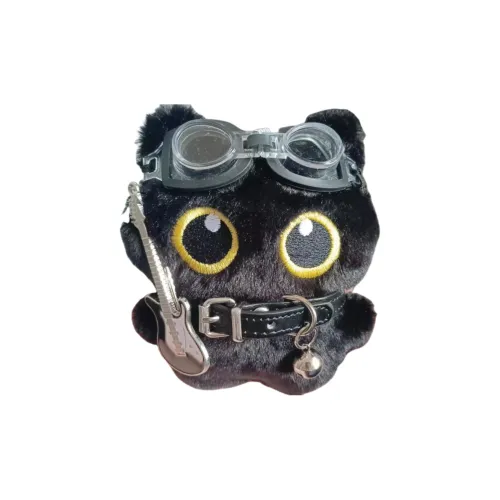 TUSHANDA Супер милый Панк Позиционирование Стиль Маленький Черный Кот Куклы Плюшевый Брелок 11 см Высота