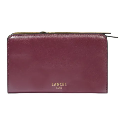 LANCEL Кошелек из коровьей кожи женский бордовый