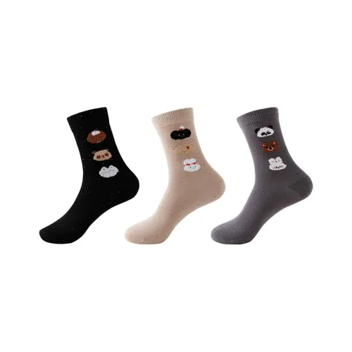 WAJUZHEN Носки Crew Женские 3 упаковки с животными для стопки