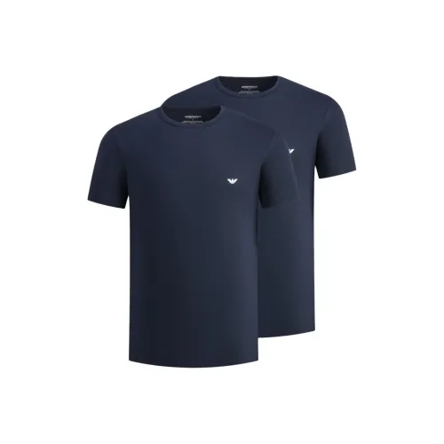 EMPORIO ARMANI SS24 T Рубашка Мужская 2 Пачка Темно-Синий