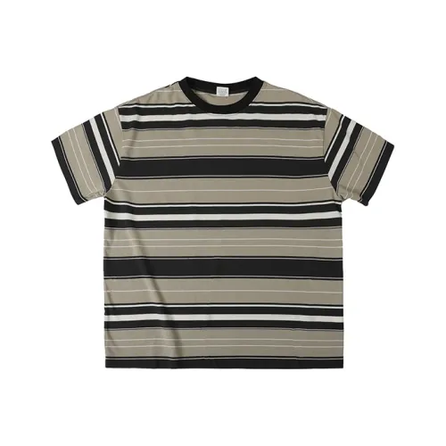 COUNTRY MOMENT Коричневый Полосы Мужская T-рубашка