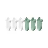 Носки MYT-199 Дышащие Низкие 6 пар (3 Белых/3 Светло-Зеленых)