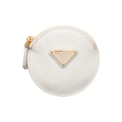 PRADA Saffiano кожа кошелек для монет женский белый