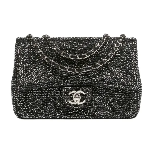 CHANEL Стразы Сумка на плечо Женская Черная