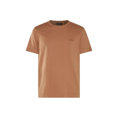 Ermenegildo Zegna Коричневые Мужские T-рубашки