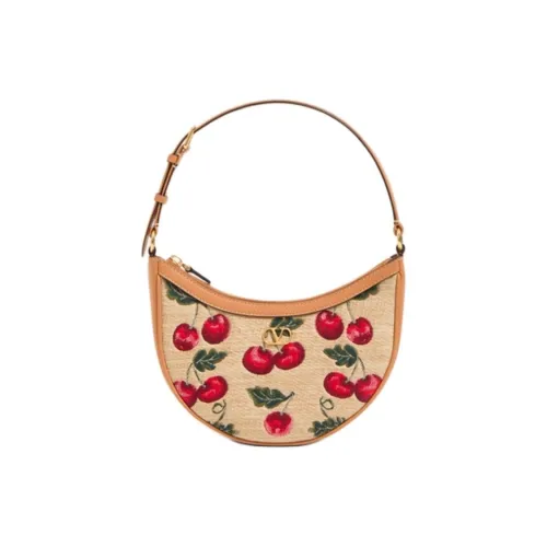 Valentino Рафия Сумка через плечо Мини Женская Естественный Красный