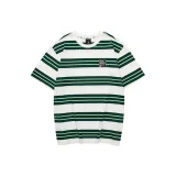 Белый подкладочная ткань с зелеными полосами/045R