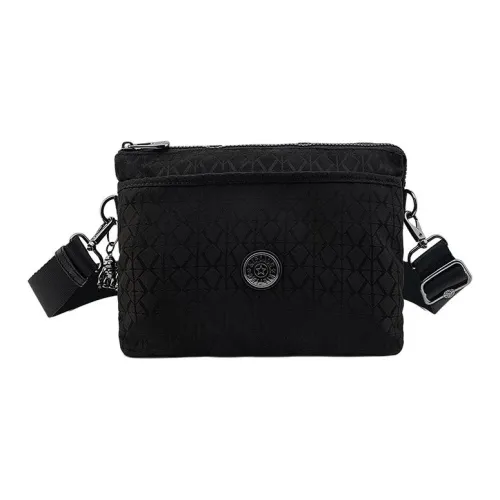 Kipling Сумка через плечо маленькая сумка на плечо женская черная с буквой жаккард бесконечность черный темно-синий жаккард