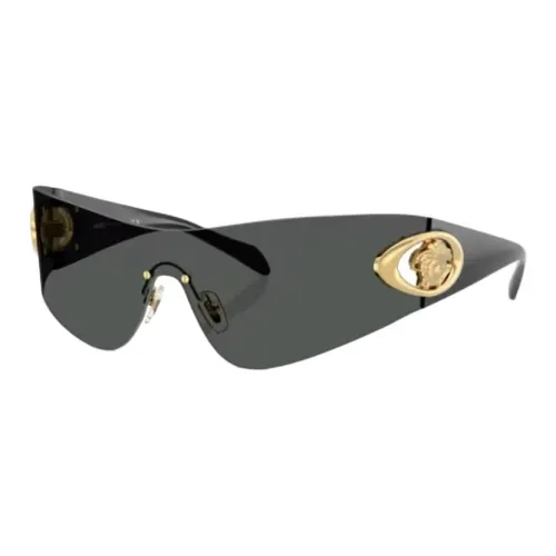 VERSACE Металл Нерегулярная форма Солнцезащитные очки Мужской Черный