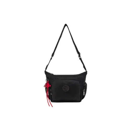 Kipling Нейлоновая круассан сумка сумка через плечо маленькая унисекс черная