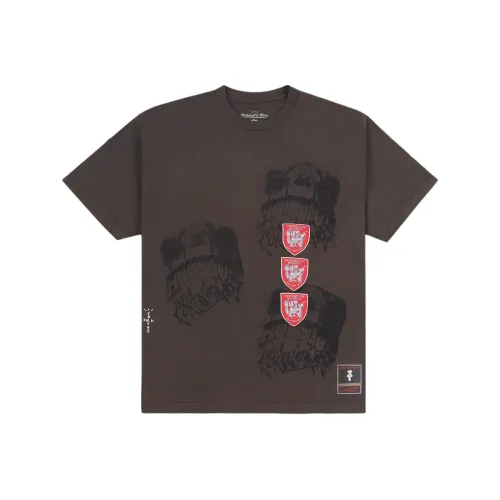 Travis Scott X Mitchell Ness T-Shirt Унисекс Коричневый