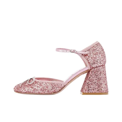 SOPHIA WEBSTER Pirouette Грубый каблук Высокие каблуки 7 см Женские Розовый