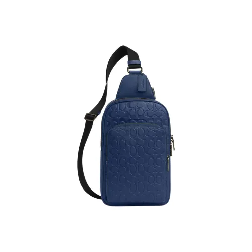 COACH Ethan Smooth Calfskin Sling Bag Small Men's Dark Blue